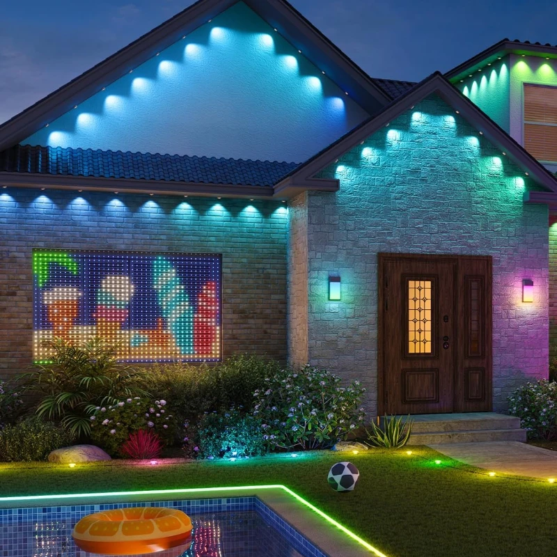 Permanente Außenleuchten Inteligentecon Apluja Bluetooth Cadena De Luces Led RGB Luces Musicales DIY Dekoration