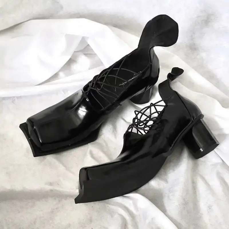 

2025 new thick heel British high heels retro heightening fashion straps ins versatile Mary Jane shoes leather shoes