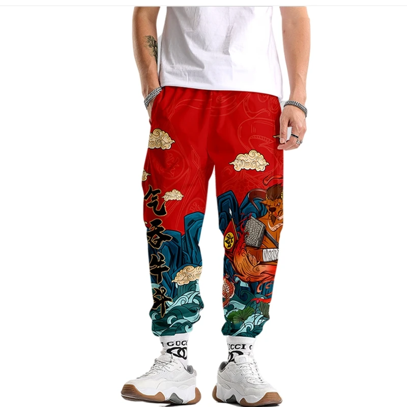 

Long Cargo Pant Harajuku Hip Hop Jogger Trousers Red Japanese Style Anime Sweatpants Men Multi Pocket Streetwear Fashion Pants