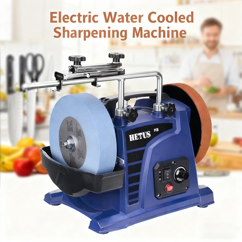 Electric Knife Sharpener 220V Low-speed Water Grinder Water-cooled Woodworking Tool Sharpener Carving Knife Sharpening Machine