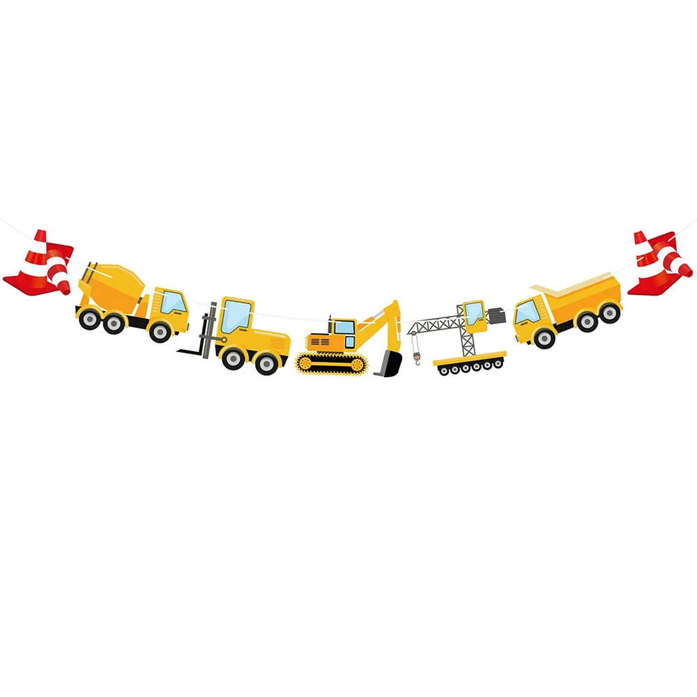 Bau-LKW-Bagger-Themenbanner, Bagger-Banner, Bau-Party-Dekoration, Jungen-Bau-Geburtstags-Dekorationsbanner – Detail 6