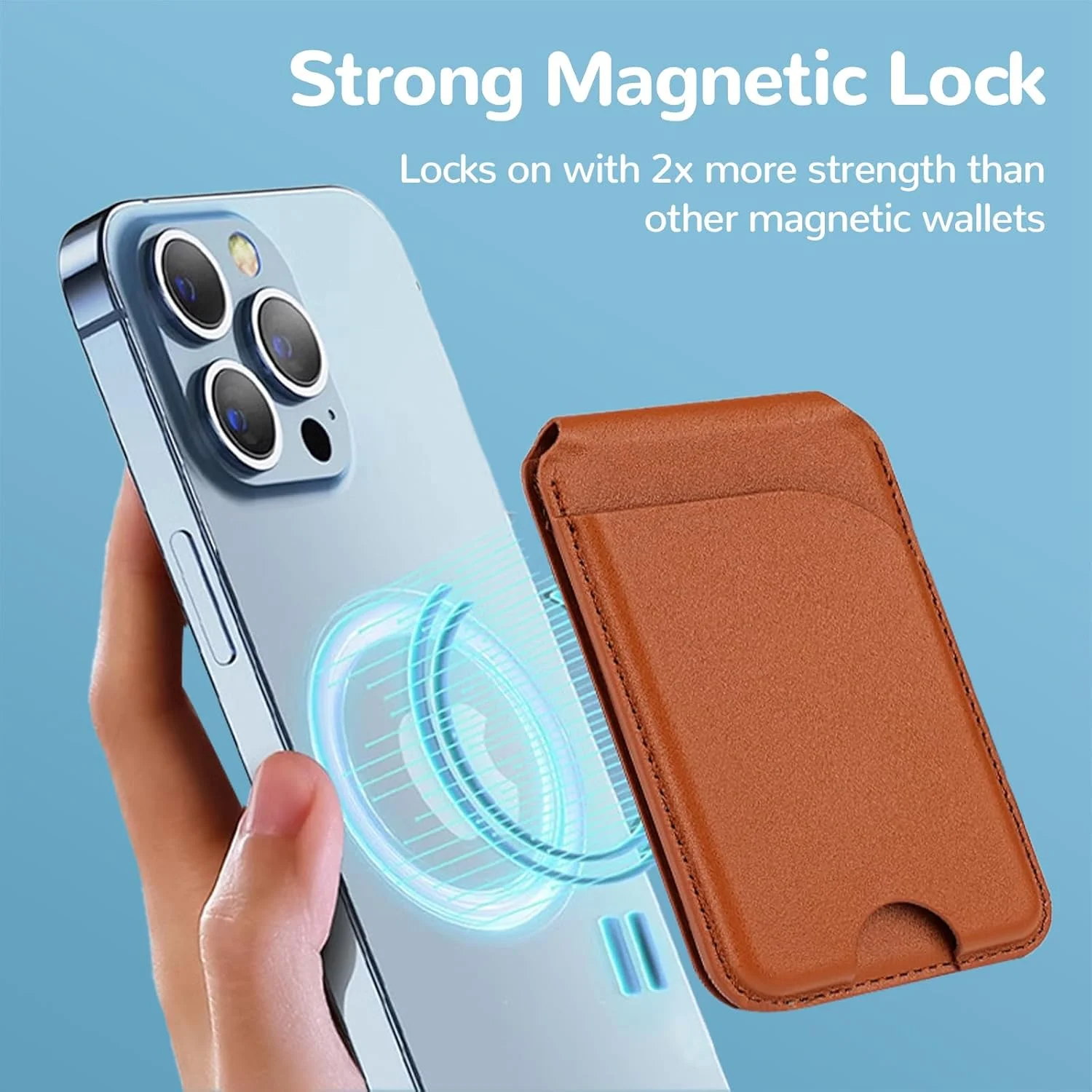 2 in 1 Magnetic MagSafe Wallet Stand, Leather Magnetic Card Holder Wallet for iPhone16/15/14/13/12 Series with Adjustable Holder
