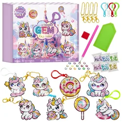 8PCS/Set Of Diamond Art Keychains-Handmade DIY Diamond Keychains-Diamond Inlay Sets- Irregular Diamond Keychains-Children TOYS