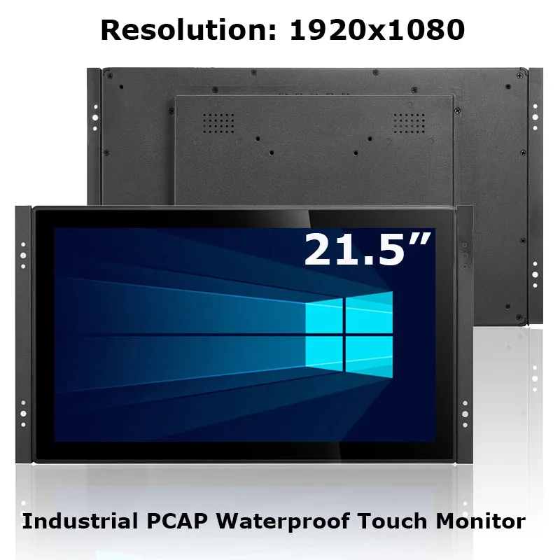 

21.5 Inch Industrial Waterproof Capacitive Touch Screen Monitor With Resolution 1920x1080 VGA DVI HDMI USB Interface