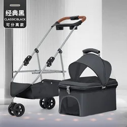 Carrito plegable de 3 ruedas para perros y gatos pequenos y medianos
