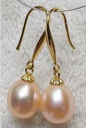 

Wholesale price GORGEOUS AAA 11-9mm South Sea Pink Baroque Pearl Earrings 14k