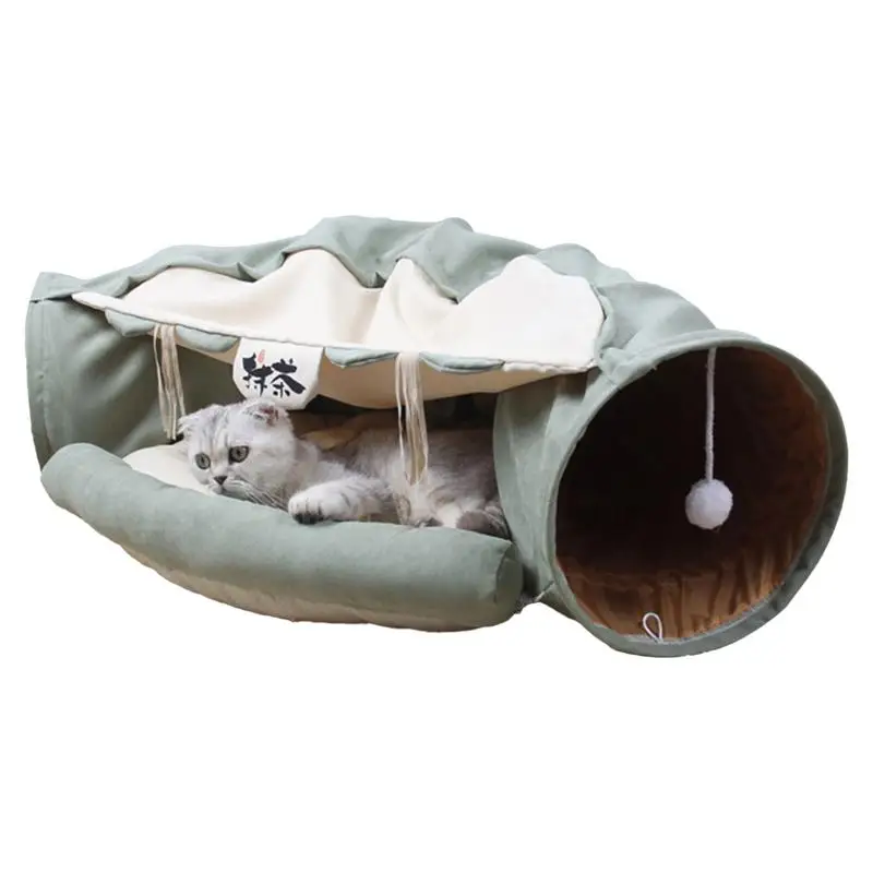 

Cat Bed Tunnel Soft Cat Tubes Foldable Pet Toys Portable Cat Cave Bed Multi-functional Pet Supplies For Deep Sleep Entertainment