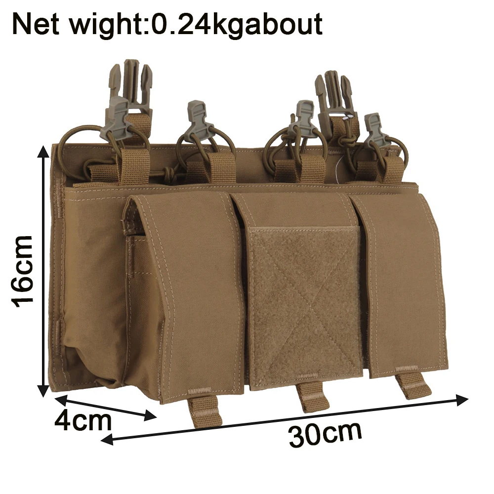 Imagem -02 - Tactical 5.56 Mag Quad gp Pouch ar 15 Magazine Painel Frontal Placa Rápido Don Doff Cabo de Choque Airsoft Acessórios de Colete de Caça Bolsa