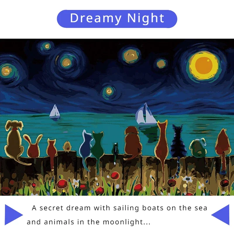 70*50cm Adult Paper Jigsaw Puzzle 1000 Pieces Dreamy Night Adult Stress Relief Children Educational Entertainment Toys Christmas