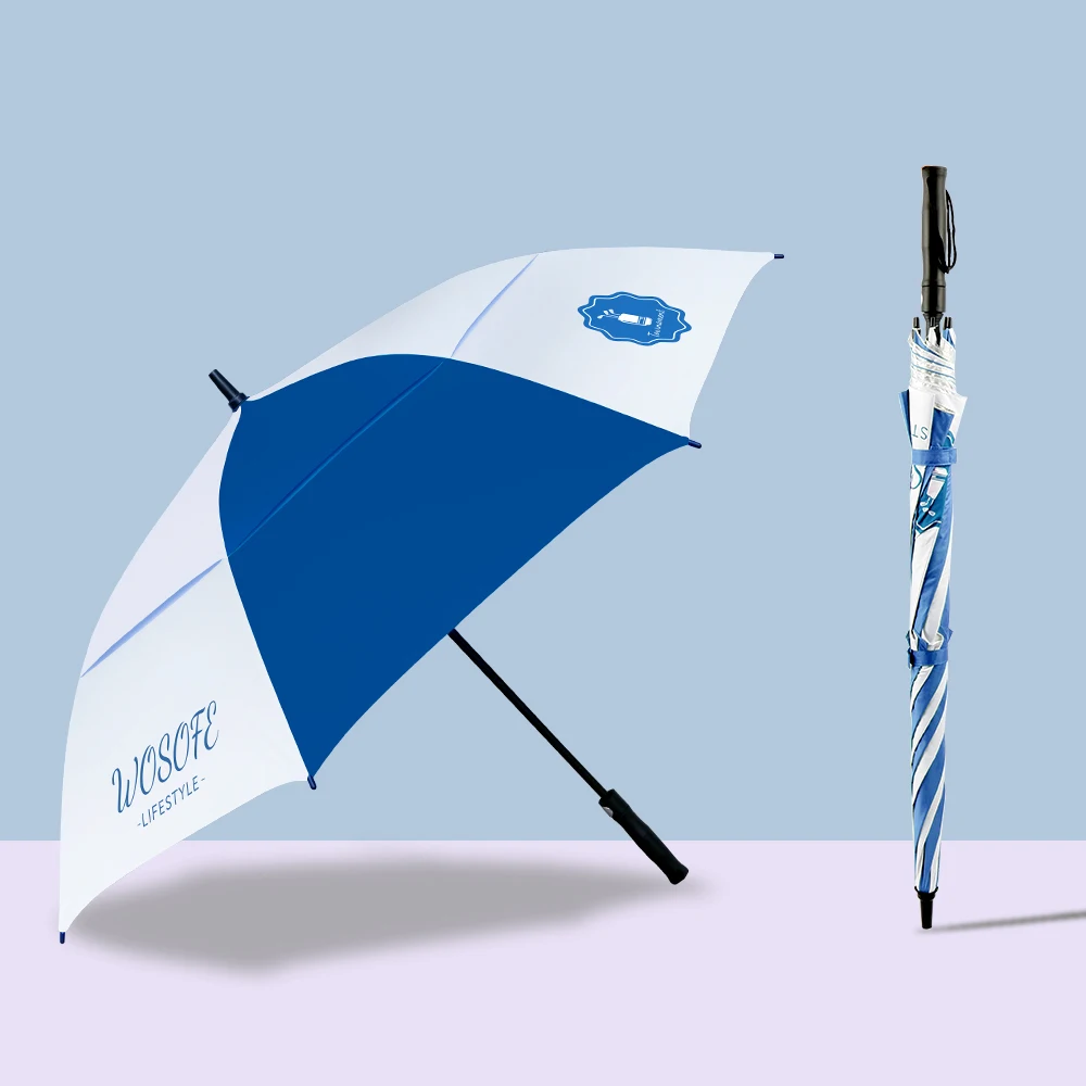1pc Golf Umbrella, 60” Windproof Durable Stick Umbrella, Golf Specific Sun Rain Umbrella for Multiple People, 3 colors availabl