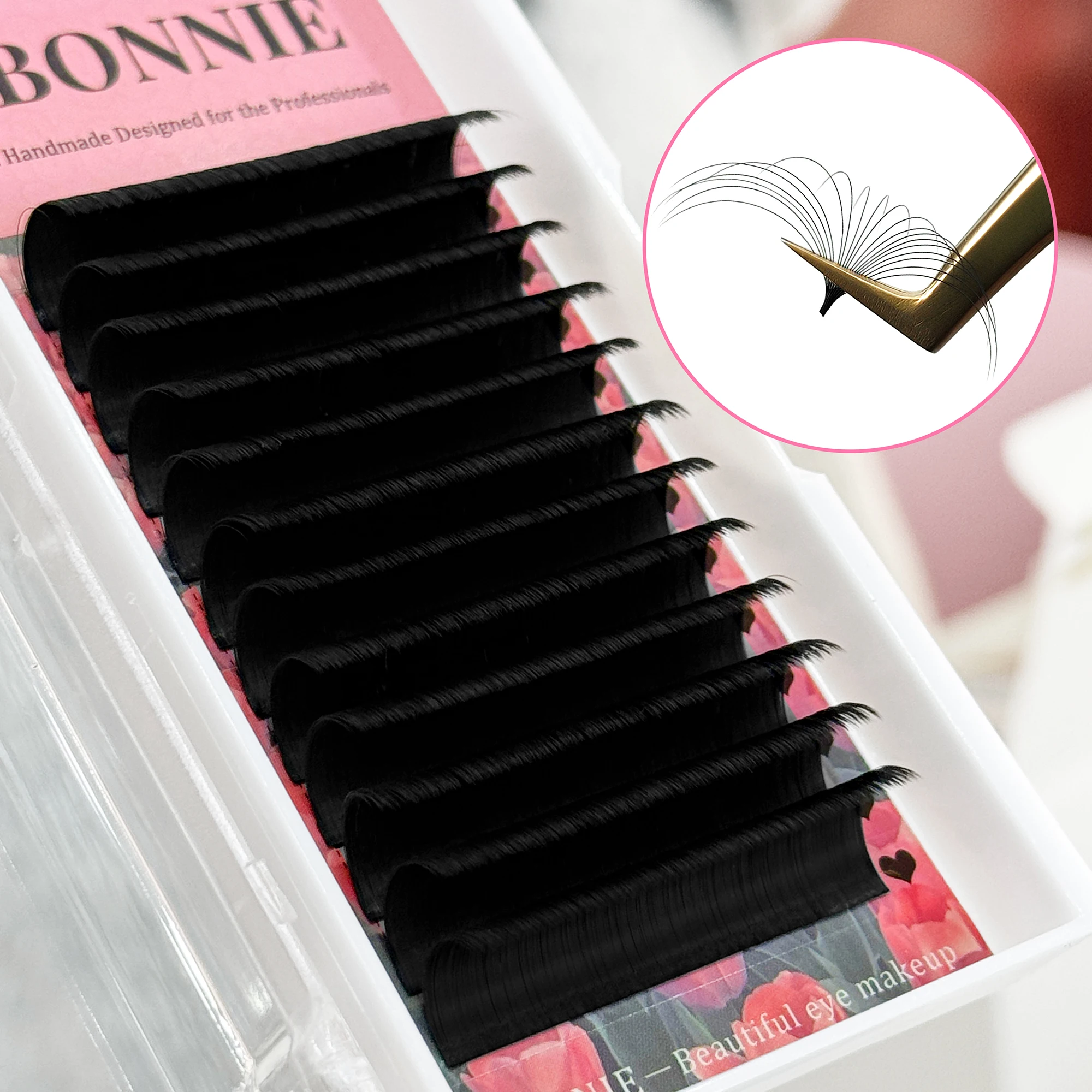 Abonnie Cashmere Lashes Easy Fan Eyelash Extensions Mega Volume Fans All Size Eyelashes Supplies for Eye Beauty