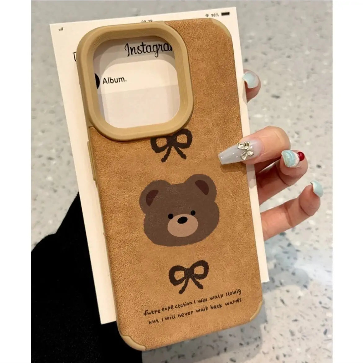 SEIRASSIM Cute cartoon bear bowknot phone case for iphone 16 pro max 15 plus 14 13 11 camera protect cover for iphone 12 bumper