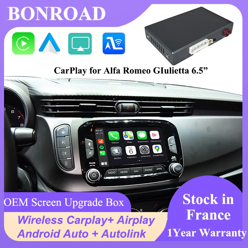 Bonroad Wireless Carplay Android Auto Retrofit Kits For Alfa Romeo Giulietta 2015-2024 Airplay Mirror Link Bluetooth Interface
