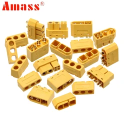 20pcs Amass XT60 XT 60 2+4 Plug Female/Male Battery Connector Adapter With Signal pin Protection Shealth For RC Drone Airplane