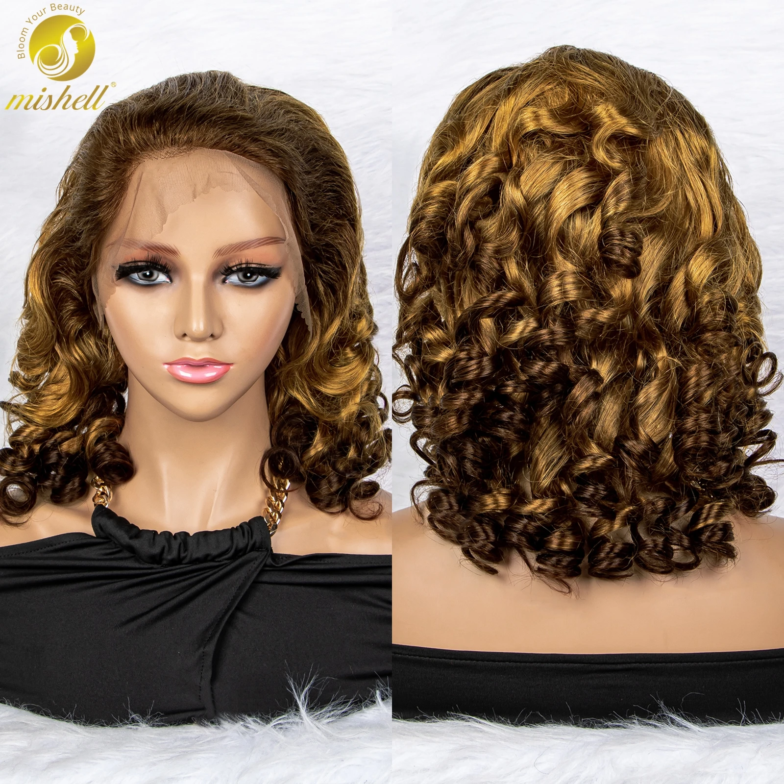 

Loose Wavy Wave Bob Wigs 13x4 Lace Frontal Human Hair Wig for Women Pre Plucked Glueless FUMI Brazilian Remy Hair Pre Plucked