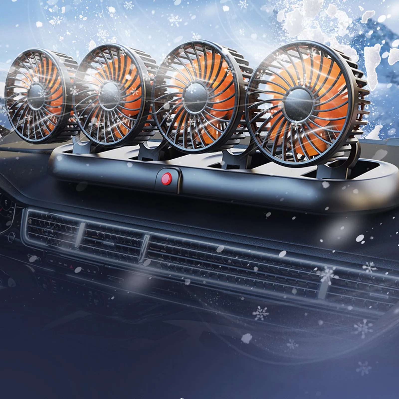 

Car Fan Car Interior Decorative Fan 24V Cooling Car Fan 3-Speed Adjustment Rotatable Powerful Quiet Automatic Cooler Fan