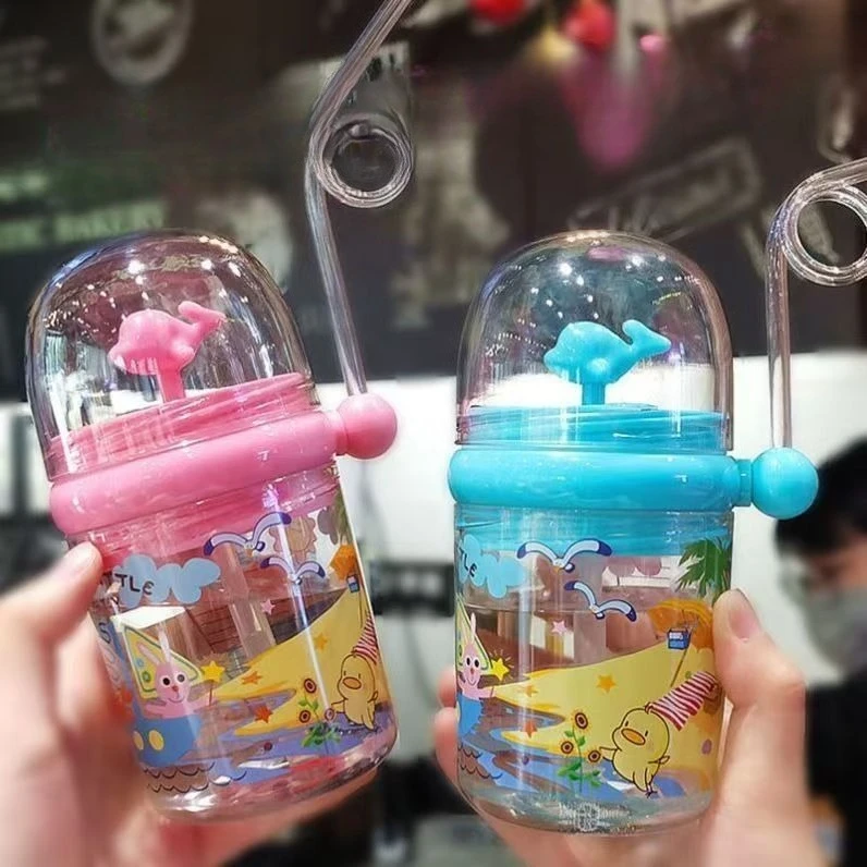 

Whale Cup That Can Spray Water, Children Drinking Cup with Straw,Dolphin Cute Water Bottle, Food Grade Plastic Cup,birthday Gift