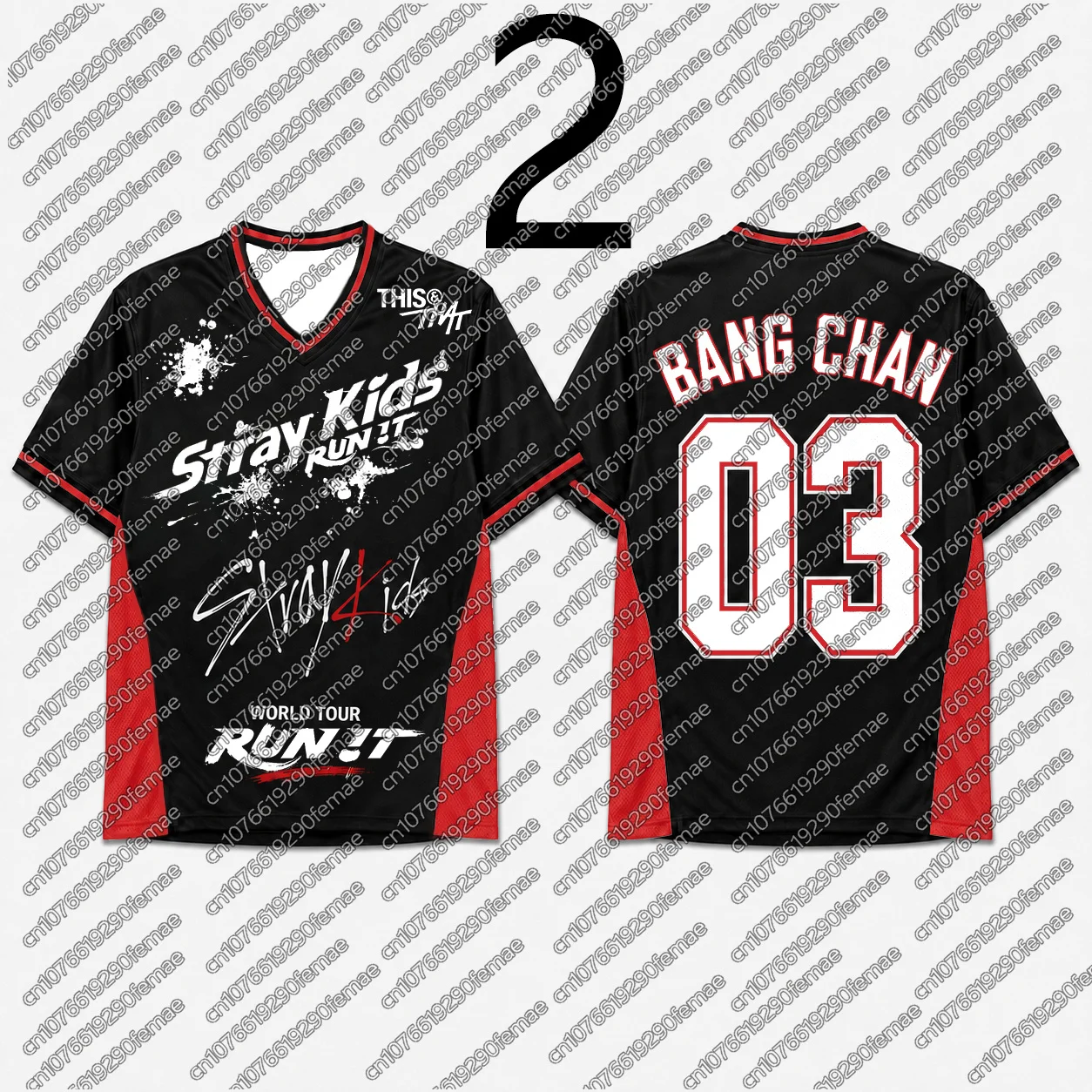 Best Gift 2026 STRAYKIDS RUN IT Tee - Kpop Street Style Casual T-Shirt, Unisex Black/Red Top for Festival Cosplay Workout view 3