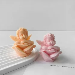 3D Baby Flower Angel Candle Silicone Mold DIY Rose Flower Angel Baby Plaster Mould Handmade Soap Silicone Wax Mould