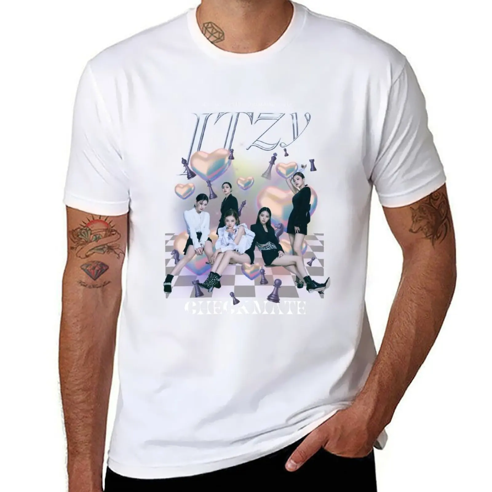 

ITZY Checkmate T-Shirt funny t shirts cotton t shirt man luxury T-Shirt