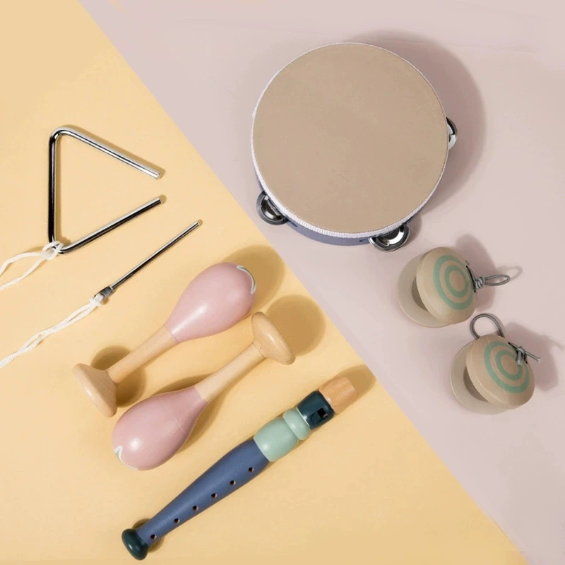 子供用木製楽器セットおもちゃ モンテッソーリ感覚玩具 サンドドラム ハンマー楽器 打楽器 就学前教育玩具