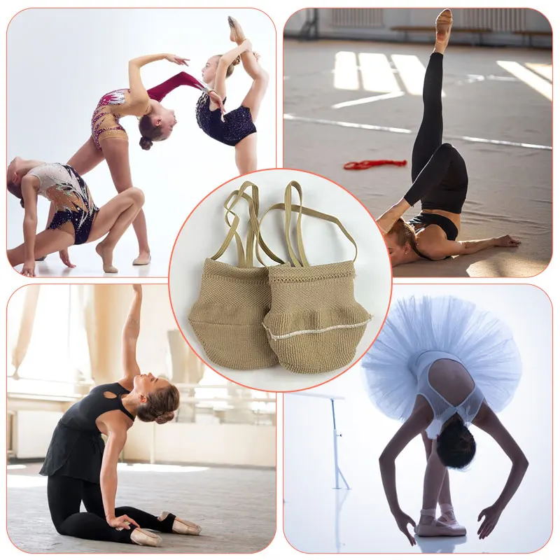 Rhythmische Gymnastik Weiche Halbsocken Kunst Gym Tanzschuhe Professionelle Wettbewerbssohlensocken Schützen Sie den Fuß Elastische Tanzschuhe