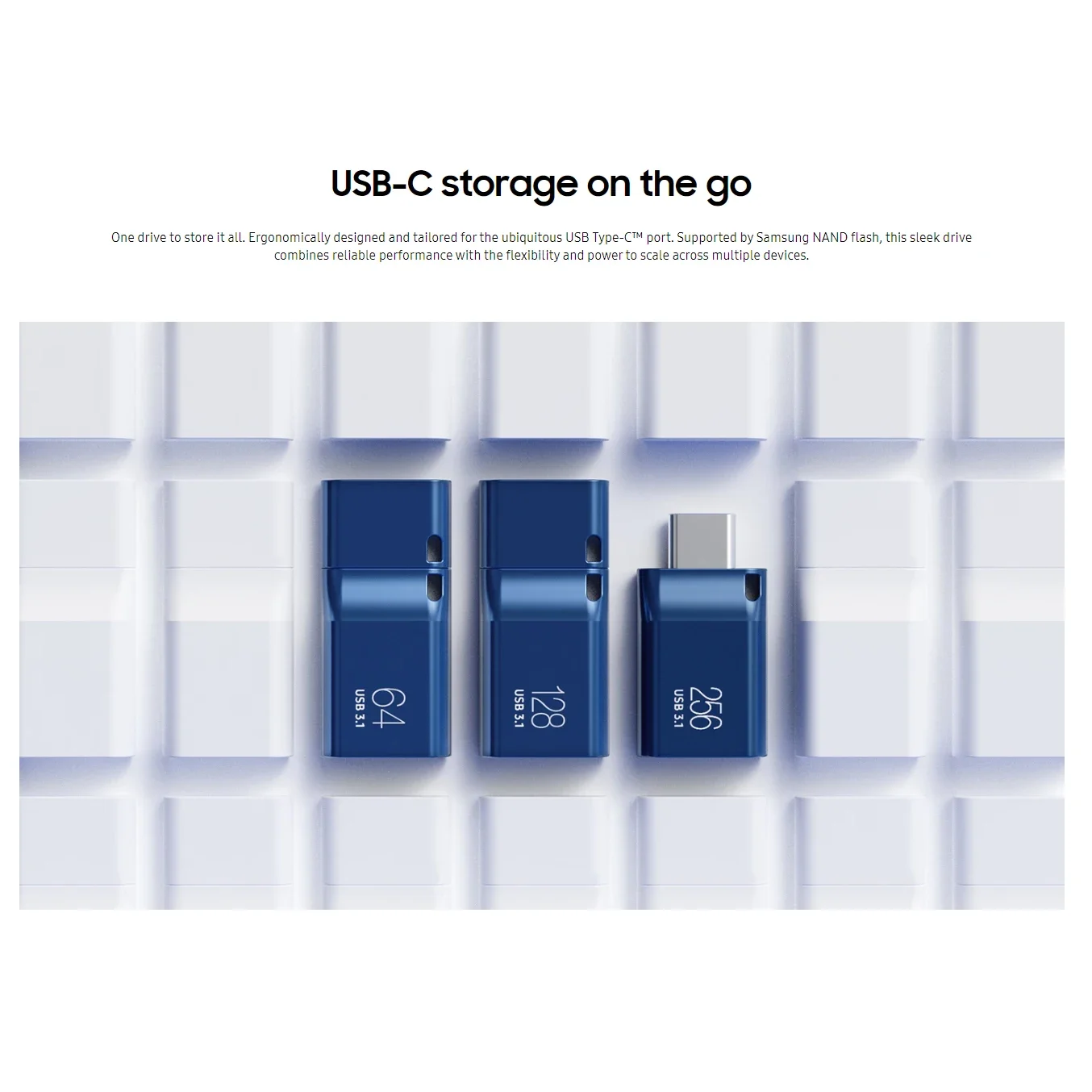 Imagem -02 - Samsung-tipo-c Usb Flash Drive Pendrive Memory Stick para pc Notebook Smartphone Tablet 256 gb 128 gb 64gb Usb 3.1