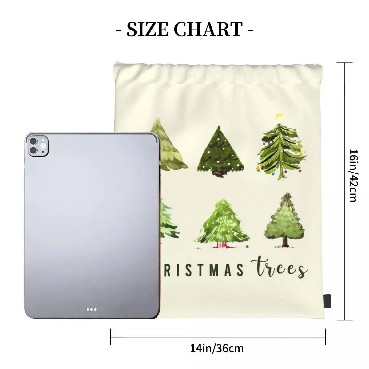 Christmas Trees Backpacks Casual Portable Drawstring Bags Drawstring Bundle Pocket Sports Bag BookBag For Man Woman Students