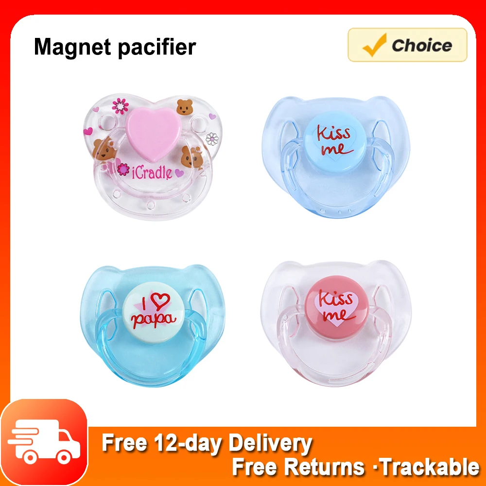 1 Pcs Reborn Doll Supplies Magnet Pacifier Reborns Baby Dolls Accessories Random Color Magnet pacifier for reborn baby doll only