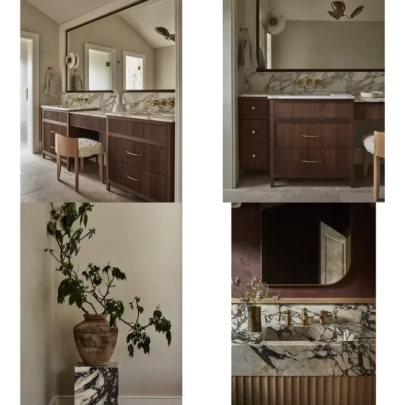 for Craftsman high-end contemporary bathroom vanity groove door bathroom renovation concept