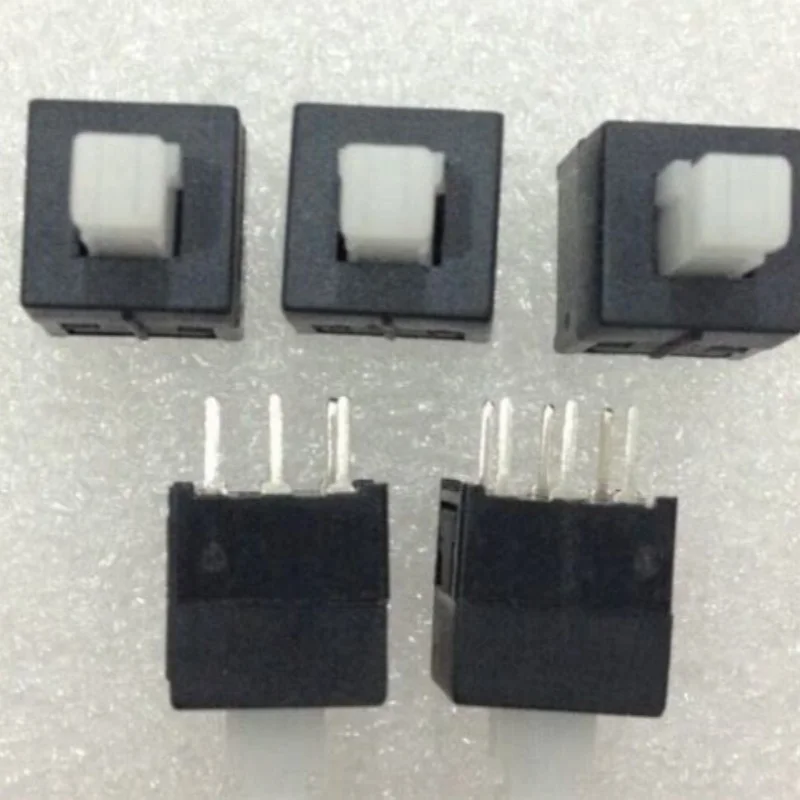 Mixing console button switch with 8.5*8.5mm square head, 6 pins, 3.3*3.3 self-locking with locking mechanism and soft-touch swit