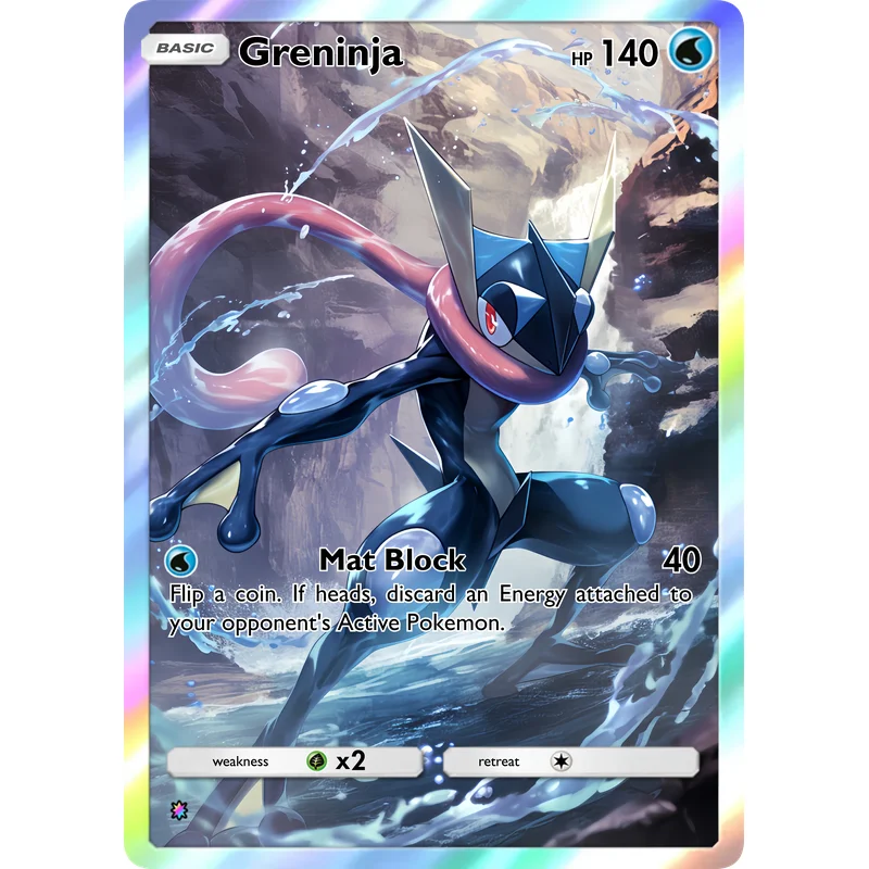 5Pcs Cards Greninja Trading Cards Set Full Art Holographic Water Ninja Collectible Game Cards Kids Fans Gift