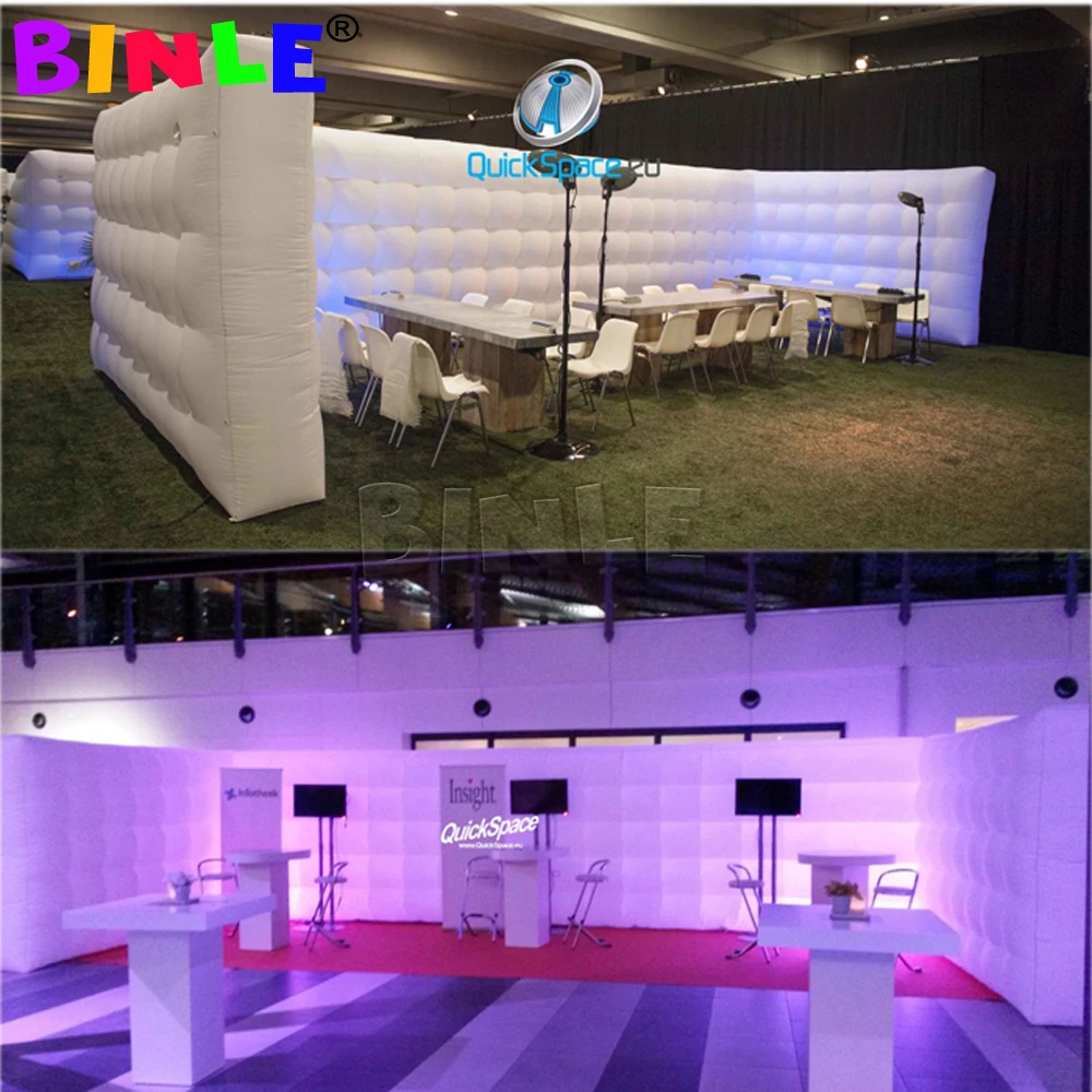 Cubo de aire para exteriores, pared inflable con luces LED, divisor de pared inflable para oficina, exposición, feria