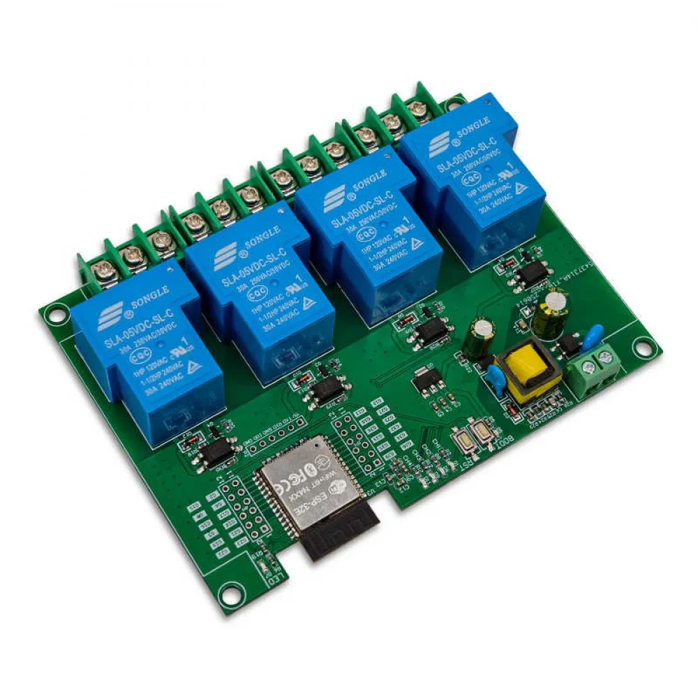 ESP32 Four-channel AC5V/30A Relay Module Supports UART Programming Development Reserve UART Pins Supports Remote Control