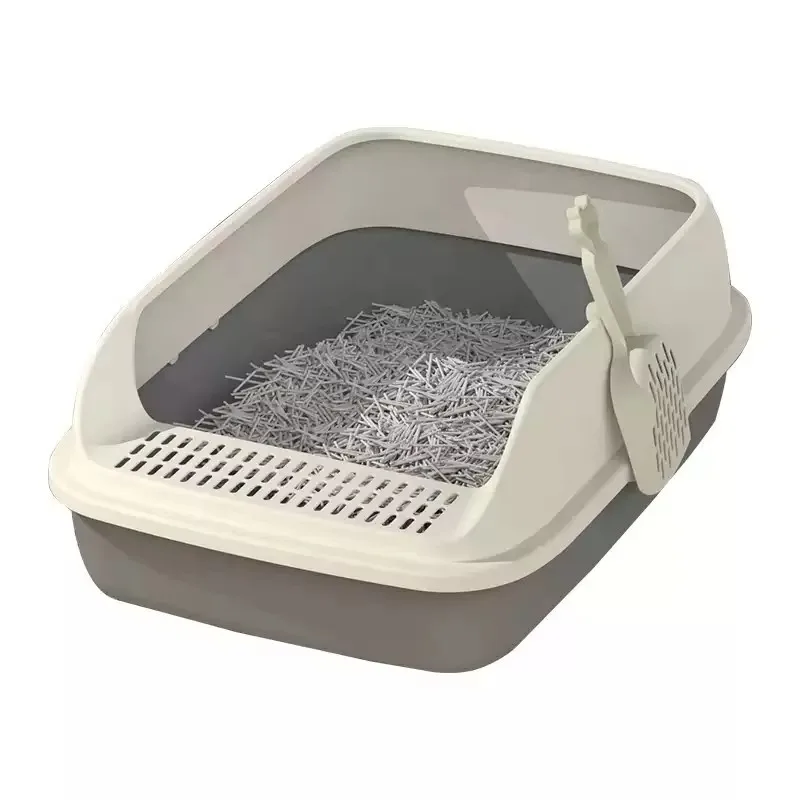 

New Design 20L 35L Large Capacity Space Semi-Enclosed Thicken Removable Easy Clean PP Plastic Cat Litter Box with Splash Guard