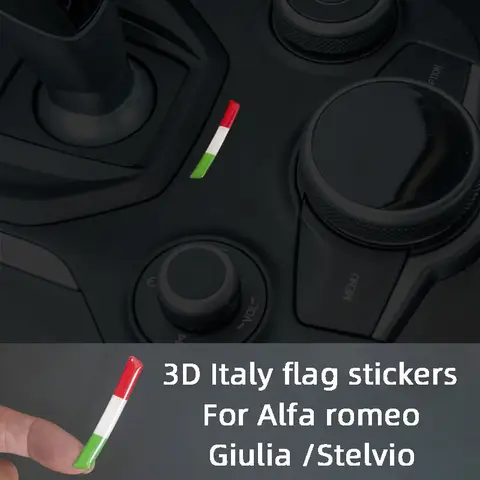 Gear Shift Panel 3D Italy National Flag Decoration Car Stickers For Alfa Romeo Giulia Stelvio Interior Accessories Trim