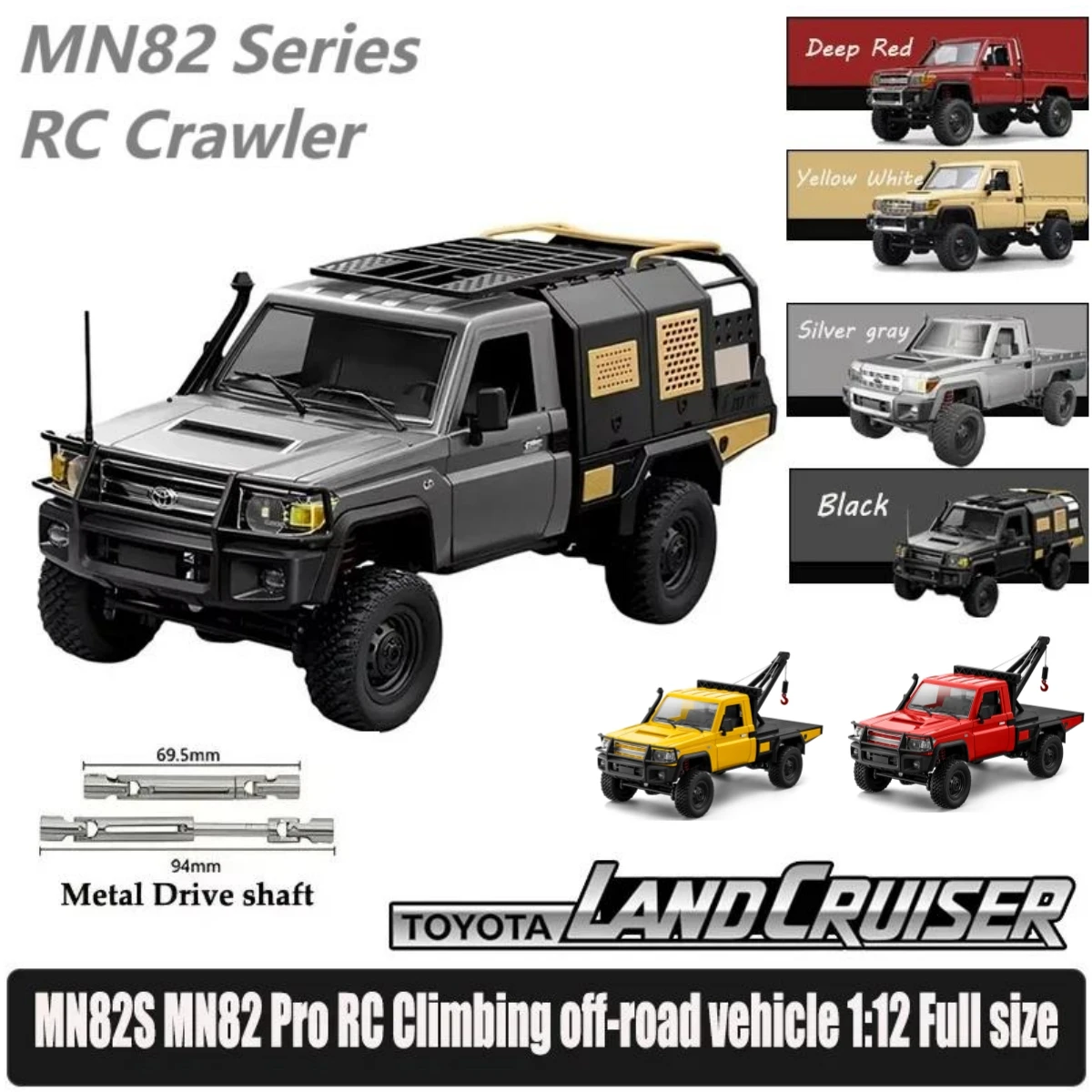 1/12 RC Crawler Car MN82 MN82S MN82T 2.4G 4WD RC Car Model Vehicle RC Off-Road Pickup Truck Model Car for Adult Car Gifts