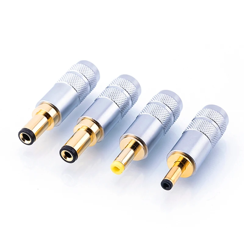 Copper Plated Gold 5.5 X 2.5 / 5.5 X 2.1 / 4.0 X 1.7 / 3.5 X 1.3 DC Power Plug Jack Male Weld Connector for Linear Power Output
