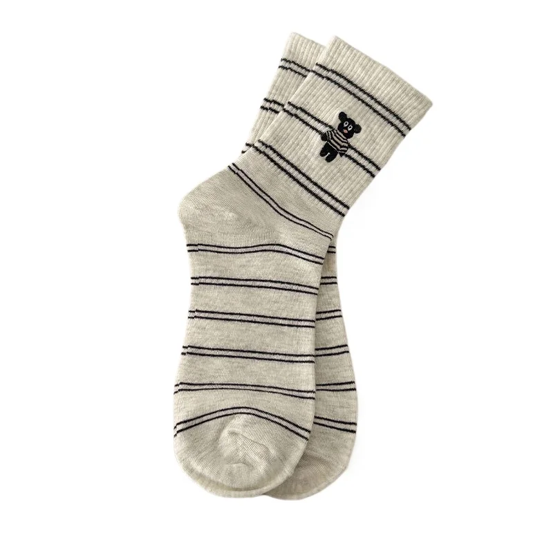 8 أزواج من الجوارب المطرزة للكلاب الصغيرة اللطيفة للنساء لفصل الربيع والخريف، جوارب أنبوبية طويلة مريحة وبسيطة #6