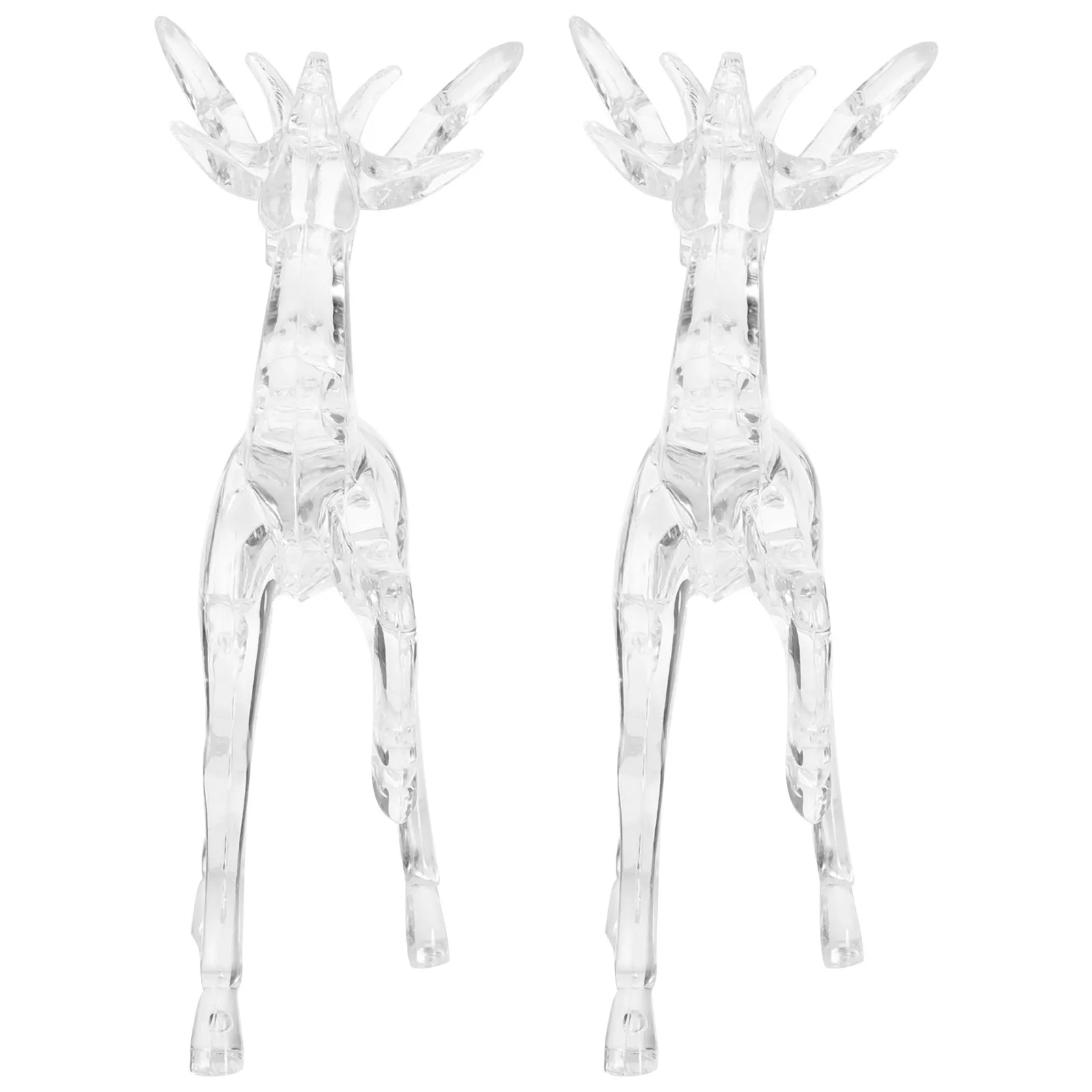 

2Pcs Christmas Reindeer Decor Plastic Deer Statue Desktop Elk Decoration Holiday Table Centerpiece Christmas Decor