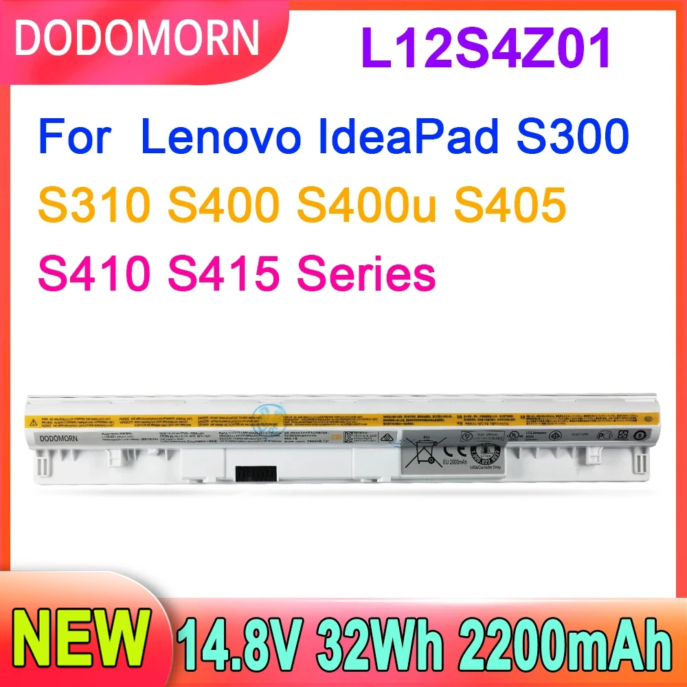 Dodomorn แบตเตอรี่ L12S4Z01แล็ปท็อปสำหรับ Lenovo IdeaPad S300 S310 S400u S405 S410 S415ชุด S310 S400สัมผัสชุดสัมผัส