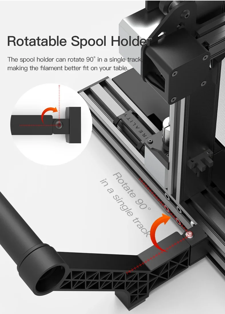 Creality – Kit de support de bobine de Filament rotatif, imprimante 3D facile à installer pour Ender 3/Pro/Ender 3 V2/CR10 Smart/CR6 SE