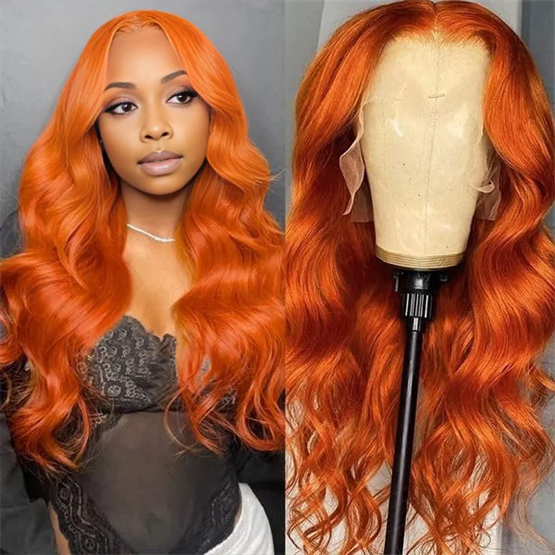 350 Orange Ginger Body Wave Lace Frontal Wigs 30 Inch 13x6 Hd Lace Front Wig 13x4 Lace Front Wig Human Hair for Women Choice