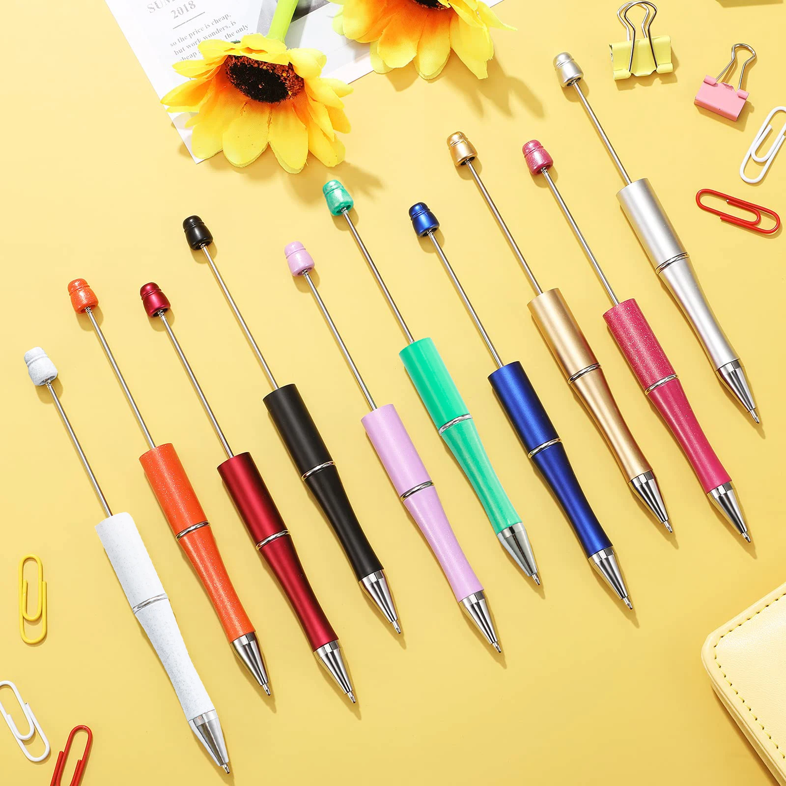 30Pcs DIY Customizable Pen Set for Crafting Smooth Writing Beaded Pens for School Office Teacher Appreciation & Creative Gifts