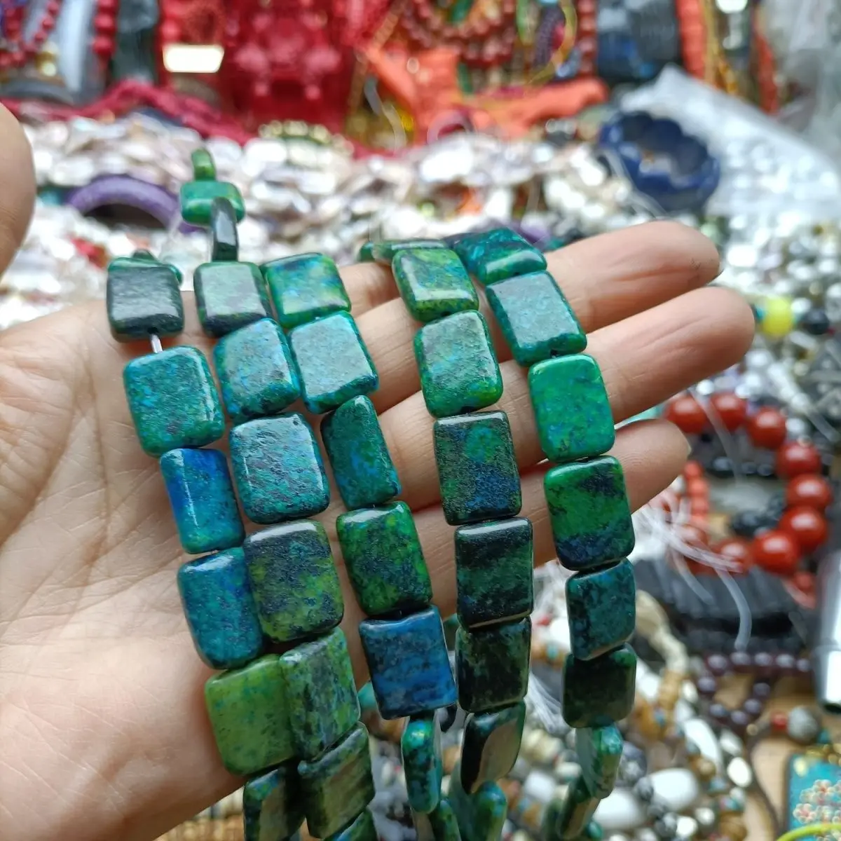 

24pcs Natural Turquoise Gemstone Beads 12x16mm Rectangular Spacer Beads DIY Jewelry Supply