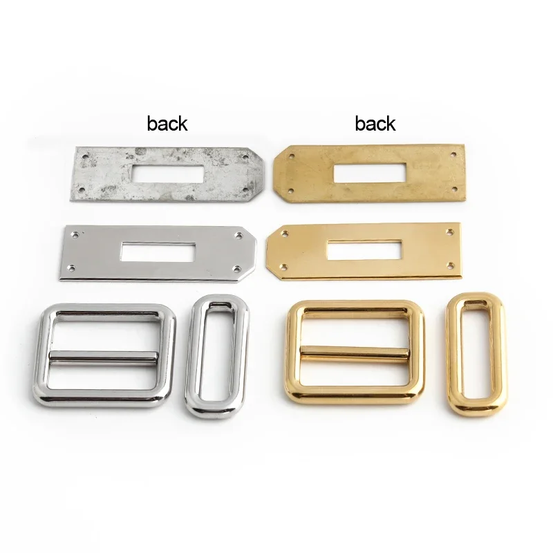 1-5Sets Gold,Silver Stainless Steel Rectangle Eyelets Hanger Clasp Locks For Women DIY Handbags Shoulder Purse Bags Accessories