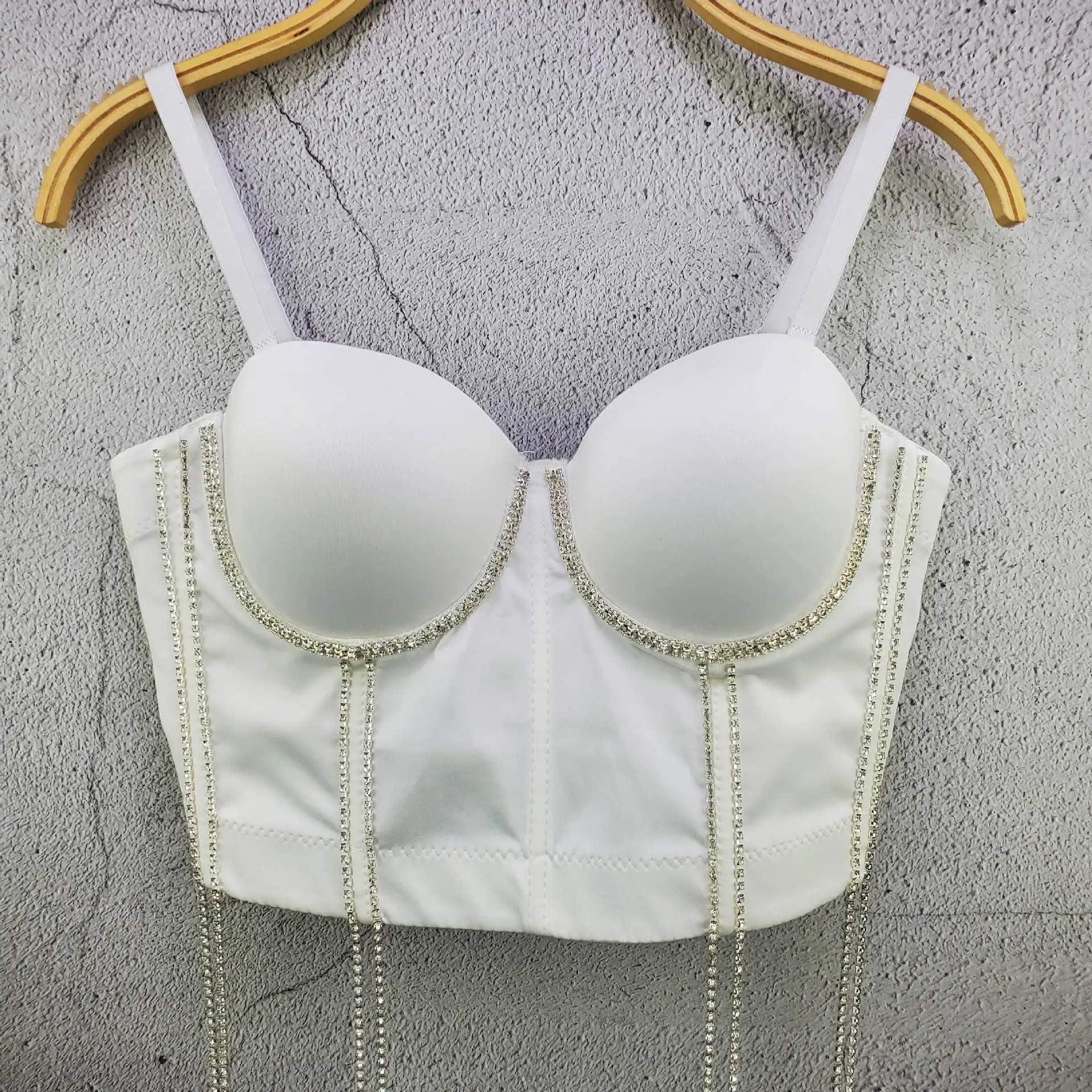 Fashion Exquisite Chain Fringed Small Vest Suspender Personalized Style Outer Wear Slim Chest Cup Top