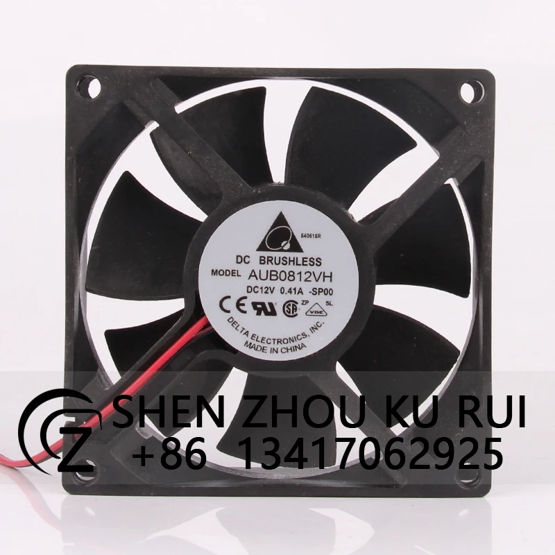 

AUB0812VH Case Cooling fan for DELTA DC12 0.41A ECAC 80x80x25mm 8CM 8025 PWM Speed regulation CPU Centrifugal exhaust Industrial