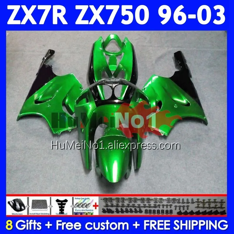 Body Kit For KAWASAKI NINJA ZX Pearl green 7R 7 R 750 ZX-750 210No.12 ZX750 ZX-7R ZX7R 96 97 98 99 2000 2001 2002 2003 Fairing