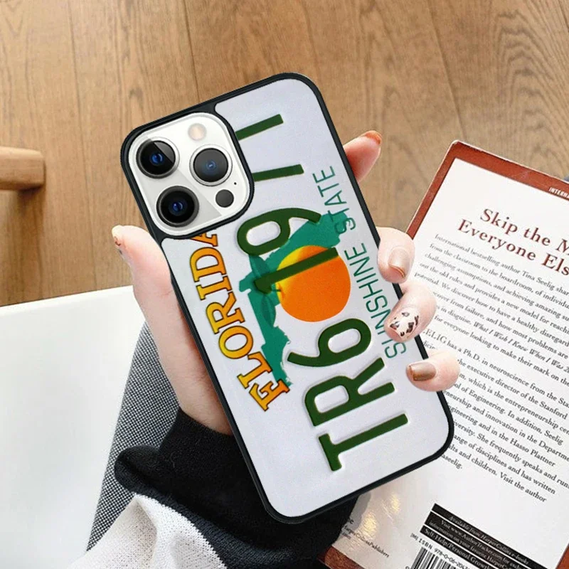 Funda de teléfono con número de matrícula para IPhone, carcasa moderna y Retro para modelos 14, 13, 15 Pro Max, 12, 11 Pro Max, Apple 8 PLUS, 7, 6S, XR, X, XS